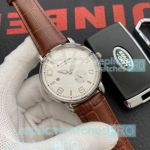 Low Price Replica Montblanc White Dial Brown Leather Strap Men's Watch
